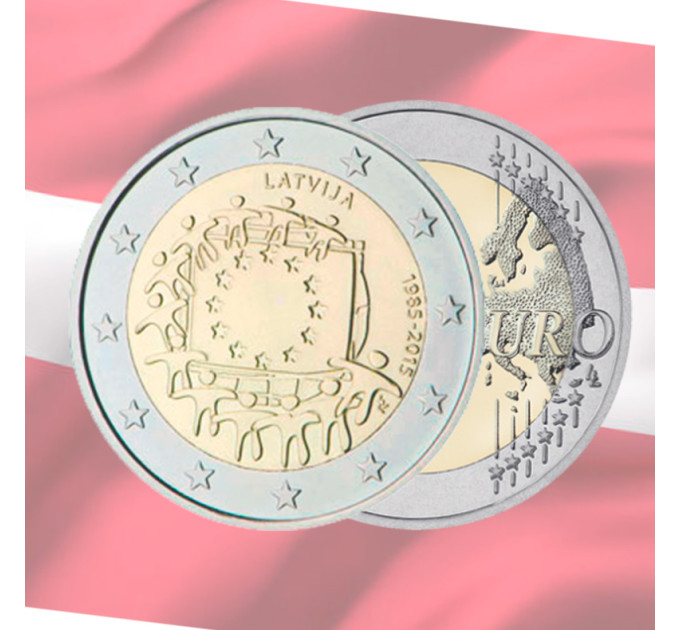 Latvia 2 euro UNC 2015 - 30 Years of the EU Flag