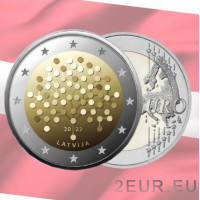 Läti 2 eurot UNC 2022 – 100 aastat Läti Pank