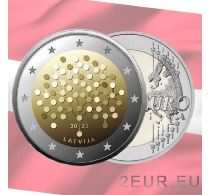 Latvia 2 euro UNC 2022 - 100 Years Bank of Latvia