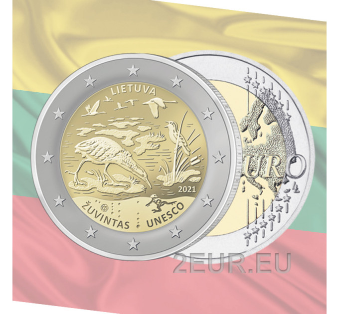 Lithuania 2 euro UNC 2021 - Žuvintas Biosphere