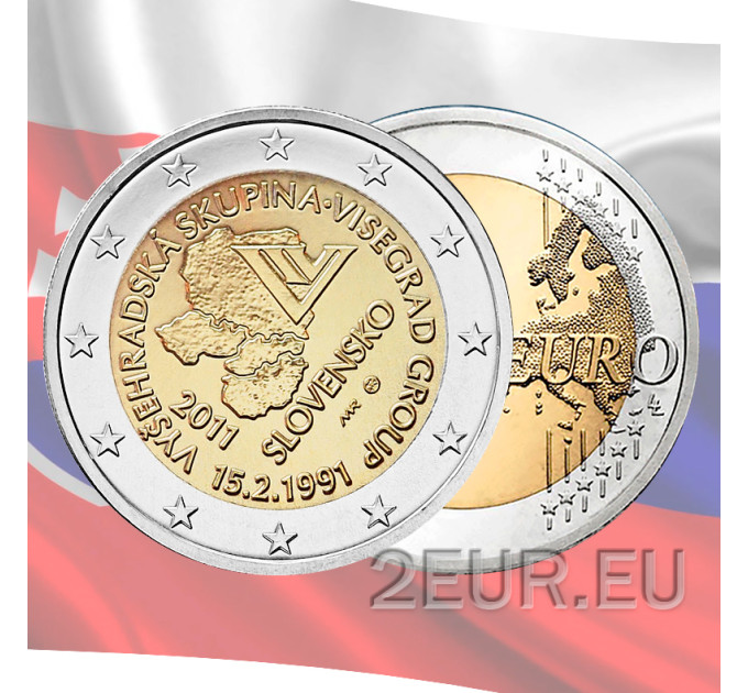 Slovakia 2 euro UNC 2011 - 20 Years Visegrad Group