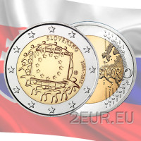 Slovakkia 2 eurot UNC 2015 – ELi lipu 30. aastapäev