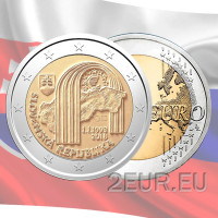 Slovakkia 2 eurot UNC 2018 – Slovaki Vabariigi asutamise 25. aastapäev