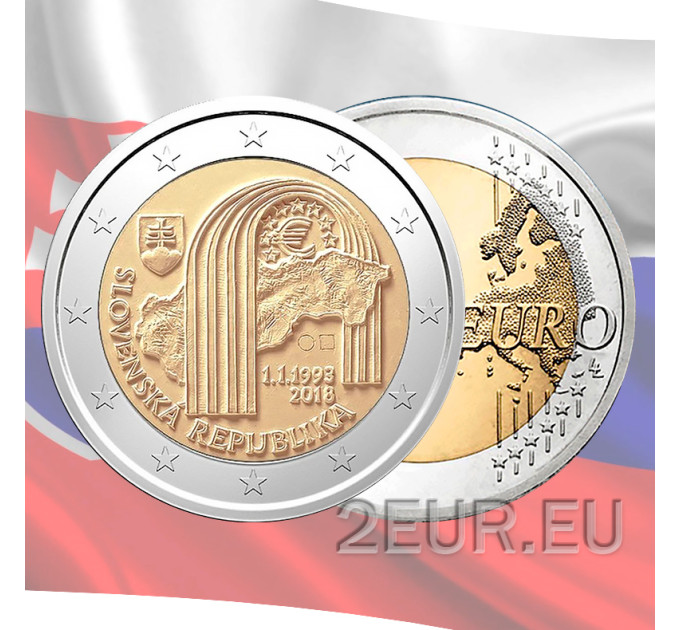 Slovakia 2 euro UNC 2018 - 25th Anniversary of the Establishment of the Slovak Republic