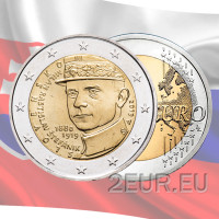 Slovakkia 2 eurot UNC 2019 – Milan Rastislav Stefaniku 100. surma-aastapäev