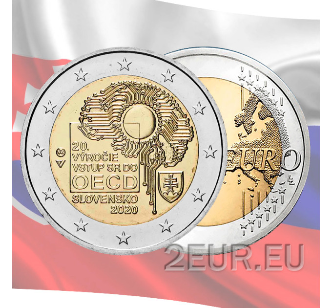 Slovakia 2 euro UNC 2020 - 20th Anniversary of Accession to the OECD