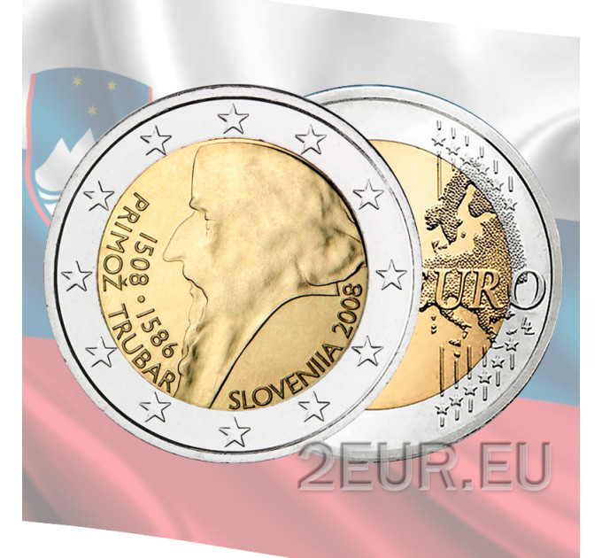 Slovenia 2 euro UNC 2008 - 500th Anniversary of the Birth of Primoz Trubar