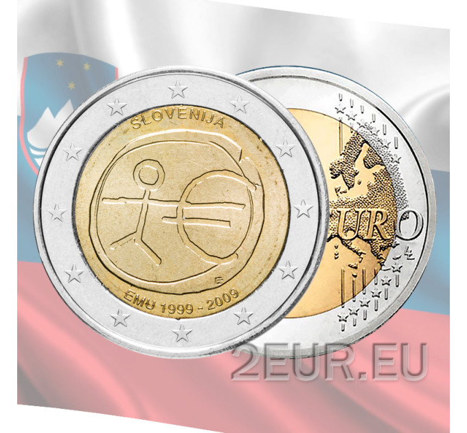Slovenia 2 euro UNC 2009 - 10 Years Euro - WWU - UEM
