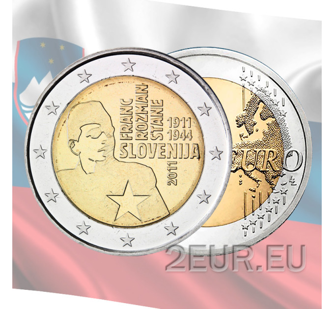 Slovenia 2 euro UNC 2011 - 100th Anniversary of the Birth of Franc Rozman