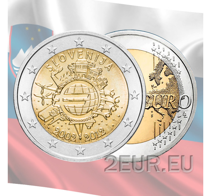 Slovenia 2 euro UNC 2012 - 10 Years of Euro Cash