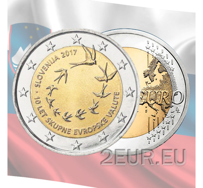 Slovenia 2 euro UNC 2017 - 10th Anniversary of the Adoption of the Euro