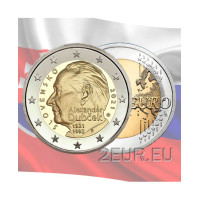 Slovakkia 2 eurot UNC 2021 – Alexander Dubcheki 100. sünniaastapäev