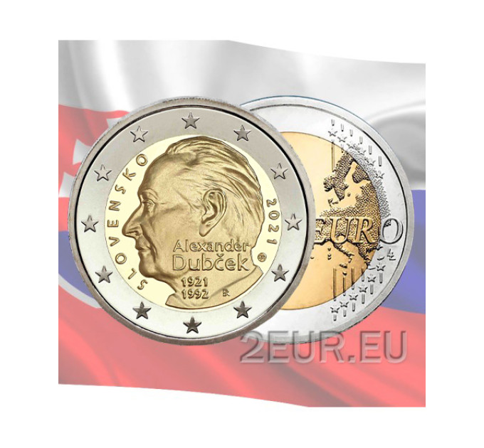 Slovakia 2 euro UNC 2021 - 100th anniversary of the birth of Alexander Dubchek