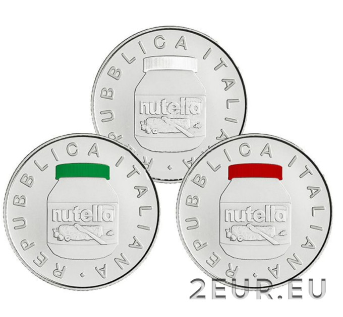 Italy 5 euro silver BU 2021 - Nutella triptych