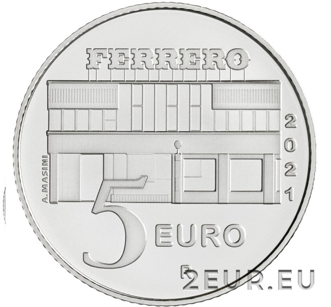 Italy 5 euro silver BU 2021 - Nutella triptych