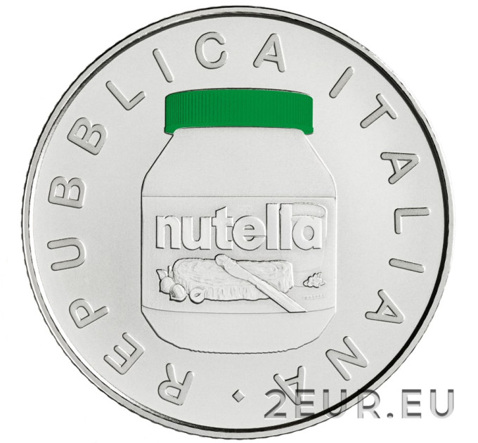 Italy 5 euro silver BU 2021 - Nutella Green