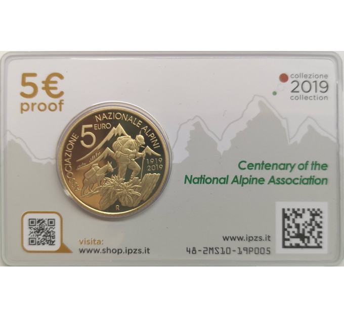 Italy 5 euro silver BU 2019 - Centenary of the National Alpine Association