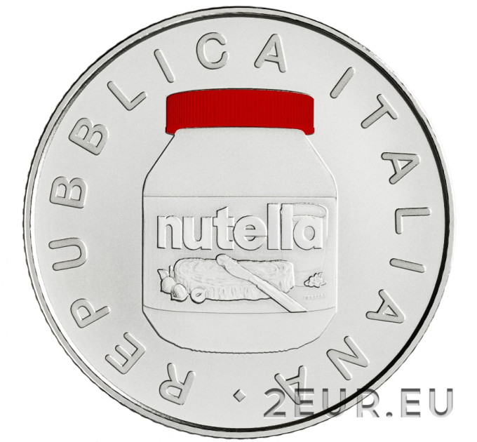 Italy 5 euro silver BU 2021 - Nutella Red