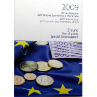 Itaalia 2 euro BU 2009 – 10. aastapäev EMU