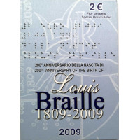 Itaalia 2 euro BU 2009 – Louis Braille'i 200. sünniaastapäev
