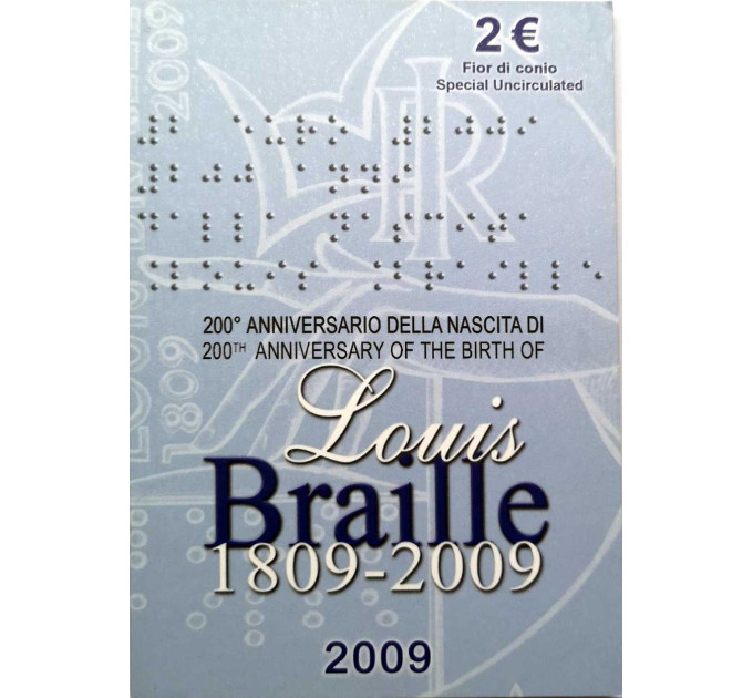 Italy 2 euro BU 2009 - 200th Anniversary of the Birth of Louis Braille