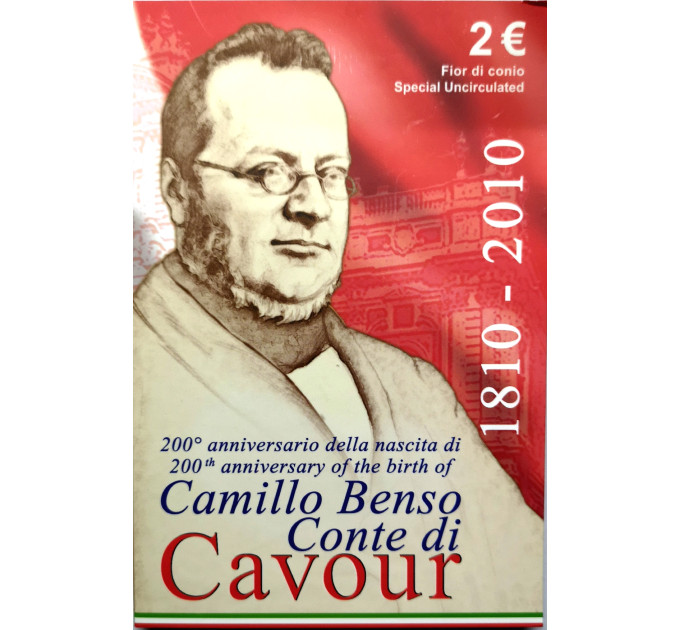 Italy 2 euro BU 2010 - 200th Anniversary of the Birth of Camillo Benso count of Cavour
