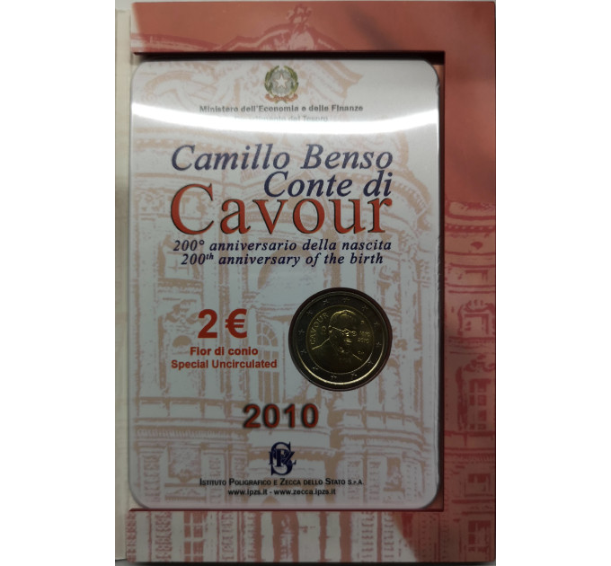 Italy 2 euro BU 2010 - 200th Anniversary of the Birth of Camillo Benso count of Cavour