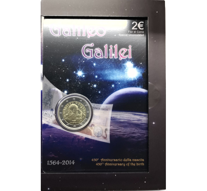 Italy 2 euro BU 2014 - 450th anniversary of the birth of Galileo Galilei