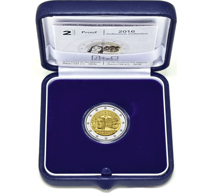 Italy 2 euro proof  2016 - 2200th Anniversary of the Death of Tito Maccio Plauto
